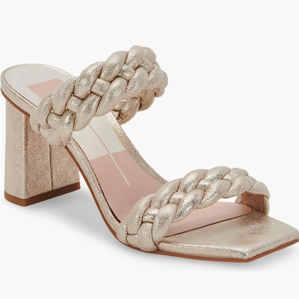 Gold metallic dolce vida heels